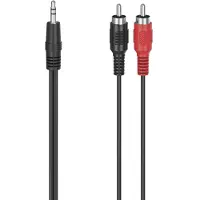 Hama Câble audio, fiche jack 3,5 mm - 2 fiches cinch, stéréo, 1,5 m (1.50 m, Câbles Cinch)