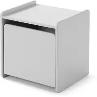 Vipack Table de chevet Kiddy avec espace de rangement - gris clair