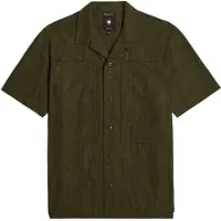 G-Star pour homme. D26190-D914-H050 Workwear Resort Regular Shirt noir (L), Casuel, Coton, Manche courte