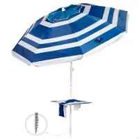 Aktive Uv50 Folding Beach Umbrella 210 Cm Bleu