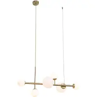 QAZQA Suspension chic d'hôtel dorée avec verre blanc opale 6 lumières - Monaco