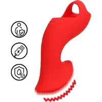 Loveline - mini vibromasseur doigt stimulant - silicone rouge