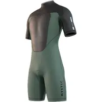 Mystic Brand Flatlock 3/2mm Short Sleeve Back Zip Shorty Vert 3XL Homme