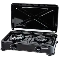 Ravanson Plaque de cuisson à gaz de comptoir K-02TB [noir ; 2 zones]