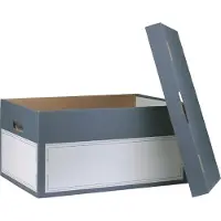 Smartboxpro Boîte d'archives avec couvercle séparé grande 440x345x280mm anthracite/blanc 2 pièces (A4)