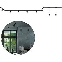 Briloner Système de rails Rail, kit complet, 6 spots GU10, 2 pendules GU10, orientables, 3 raccords d'angle, noir, 5,25 m