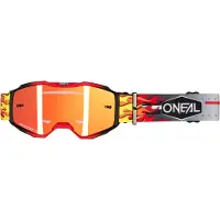 O'Neal B-10 HR, Crossbrille verspiegelt Kinder ,Gris/Rouge/Jaune Rouge Réfléchissant ,Taille unique