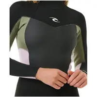 Rip Curl Omega 3/2 Mm Gb Steamer Woman Long Sleeve Back Zip Neoprene Suit Noir 8 Femme