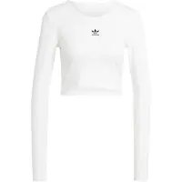 Adidas Originals Essentials Ribbed Crop Long Sleeve Top Blanc M Femme