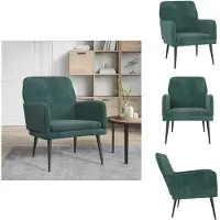 vidaXL Fauteuil vert foncé 62x79x79 cm velours - fauteuil
