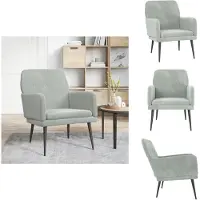 vidaXL Fauteuil gris clair 62x79x79 cm Velours - Fauteuil