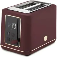 Berlinger Haus Haus Toaster mit Digitalanzeige Leonardo Collection, Grille-pain, Rouge