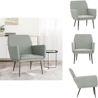 vidaXL Fauteuil gris clair 62x79x79 cm Velours - Fauteuil