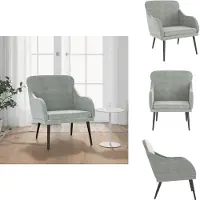 vidaXL Fauteuil gris clair 63x76x80 cm Velours - Fauteuil
