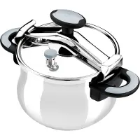 BRA Neu Star Autocuiseur de 6 litres à pont, en acier inoxydable 18/10, avec 2 systèmes de sécurité de pression et de système de verrouillage de l'ouverture, adapté à tous les types de cuisinières de