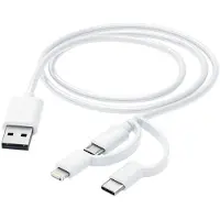 Hama Câble Usb - Lightning / Usb-c Microusb 1 M Blanc (187200)