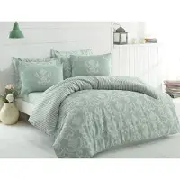 L'essentiel Maison , Begonvilla- EPJ6851, vert d'eau, couettes, 65% coton / 35% polyester