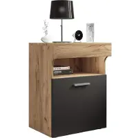Hioshop Table de nuit Table d'appoint Porte pivotante Console Boxspring Table de nuit Slepal M Table de nuit Table d'appoint Porte pivotante Console Boxspring Table de nuit Slepal M