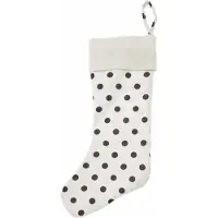 Sonstige Verlage Chaussette de Noël à pois blancs et noirs, 45 x 22 cm