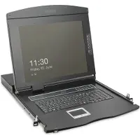 Digitus Console KVM HD LCD 19", 8 ports VGA, clavier français, Commutateur KVM, Noir