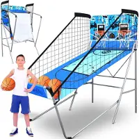 OEM Machine à basket-ball - Modèle robuste et pliable, à deux tours, avec tableau d'affichage électronique et chronomètre