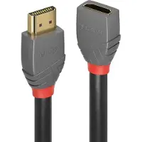 Lindy Anthra Line - High speed - câble d'extension HDMI avec Ethernet - HDMI mâle pour HDMI femelle - 2 m - triple blindage - noir - rond, support 4K