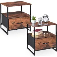Relaxdays 2x table de nuit (45 x 42.50 x 50 cm)