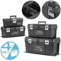 Stahlwerk Toolbox Set avec 4 caisses à outils vides Modul-System Boîtes d'assortiment