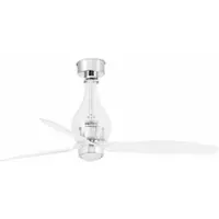 Faro Mini Eterfan - ventilateur de plafond avec lumière et télécommande - Ø 128 cm - 17W LED inclus - chrome et transparent