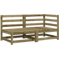 vidaXL Canapé de jardin 2 places en pin imprégné