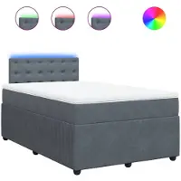 vidaXL Lit boxspring avec matelas gris foncé 120x200 cm velours