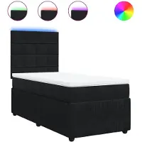 vidaXL Lit boxspring avec matelas noir 90x200 cm velours
