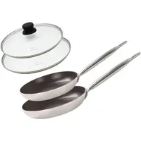 Elo Set de 2 Poêles 28 et 32 cm céramique sans et 2 couvercles Bistro Line