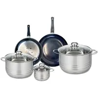 Elo Ensemble de 2 Poêles de cuisson 20 et 24 cm et 3 faitouts 12, 20 et 24 cm Prima Brillant