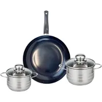 Elo Ensemble de 1 Poêle de cuisson 28 cm et 2 faitouts 14 et 16 cm Prima Brillant