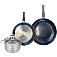 Elo Ensemble de 2 Poêles de cuisson 20 et 24 cm et 1 faitout 14 cm Prima Brillant