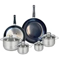 Elo Ensemble de 2 Poêles de cuisson 28 et 32 cm et 4 faitouts 12, 14, 16 et 20 cm Prima Brillant