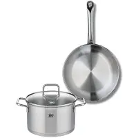 Elo Ensemble de 1 Poêle de cuisson 24 cm et 1 faitout 20 cm Profi Citrin