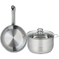 Elo Ensemble de 1 Poêle de cuisson 24 cm et 1 faitout 20 cm Profi Brillant
