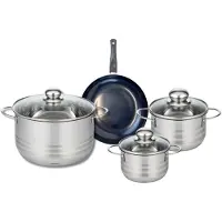 Elo Ensemble de 1 Poêle de cuisson 20 cm et 3 faitouts 14, 16 et 24 cm Prima Brillant