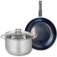 Elo Ensemble de 1 Poêle de cuisson 28 cm et 1 faitout 24 cm Prima Brillant