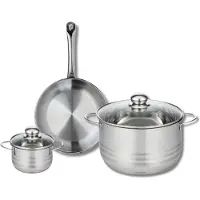 Elo Ensemble de 1 Poêle de cuisson 24 cm et 2 faitouts 12 et 24 cm Profi Brillant