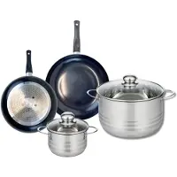 Elo Ensemble de 2 Poêles de cuisson 20 et 24 cm et 2 faitouts 14 et 24 cm Prima Brillant