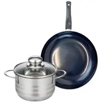 Elo Ensemble de 1 Poêle de cuisson 20 cm et 1 faitout 14 cm Prima Brillant