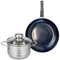 Elo Ensemble de 1 Poêle de cuisson 24 cm et 1 faitout 16 cm Prima Brillant