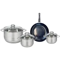 Elo Ensemble de 1 Poêle de cuisson 20 cm et 3 faitouts 12, 14 et 20 cm Prima Brillant