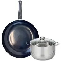 Elo Ensemble de 1 Poêle de cuisson 32 cm et 1 faitout 20 cm Prima Brillant