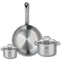 Elo Ensemble de 1 Poêle de cuisson 28 cm et 2 faitouts 12 et 16 cm Profi Citrin