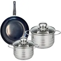 Elo Ensemble de 1 Poêle de cuisson 20 cm et 2 faitouts 14 et 16 cm Prima Brillant