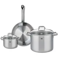 Elo Ensemble de 1 Poêle de cuisson 28 cm et 2 faitouts 16 et 26 cm Profi Citrin